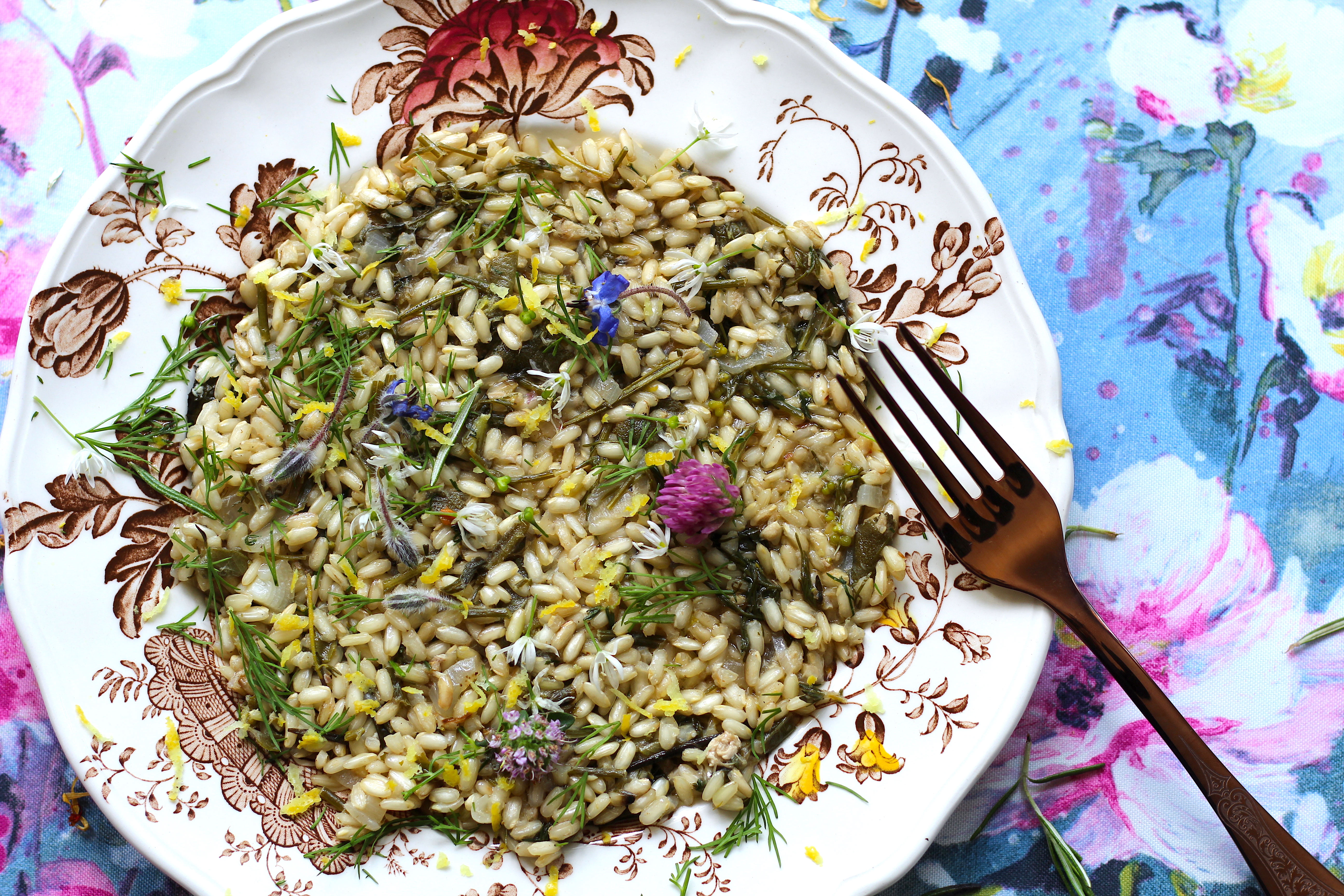 Questa è natura pura… Risotto integrale con erbe aromatiche e patè di ricciola
